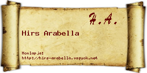 Hirs Arabella névjegykártya
